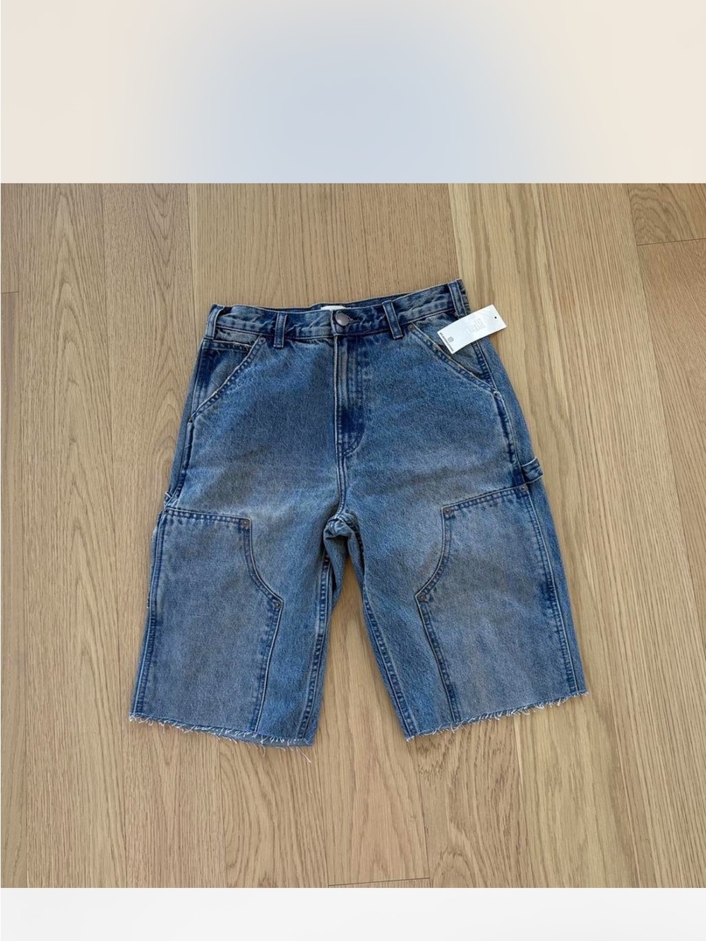 Classic High-Rise Blue Denim Jean Shorts